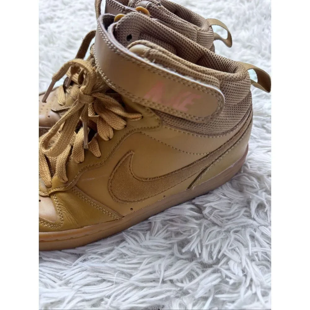 Boys Tan Nike High Top Sneakers size 4.5Y